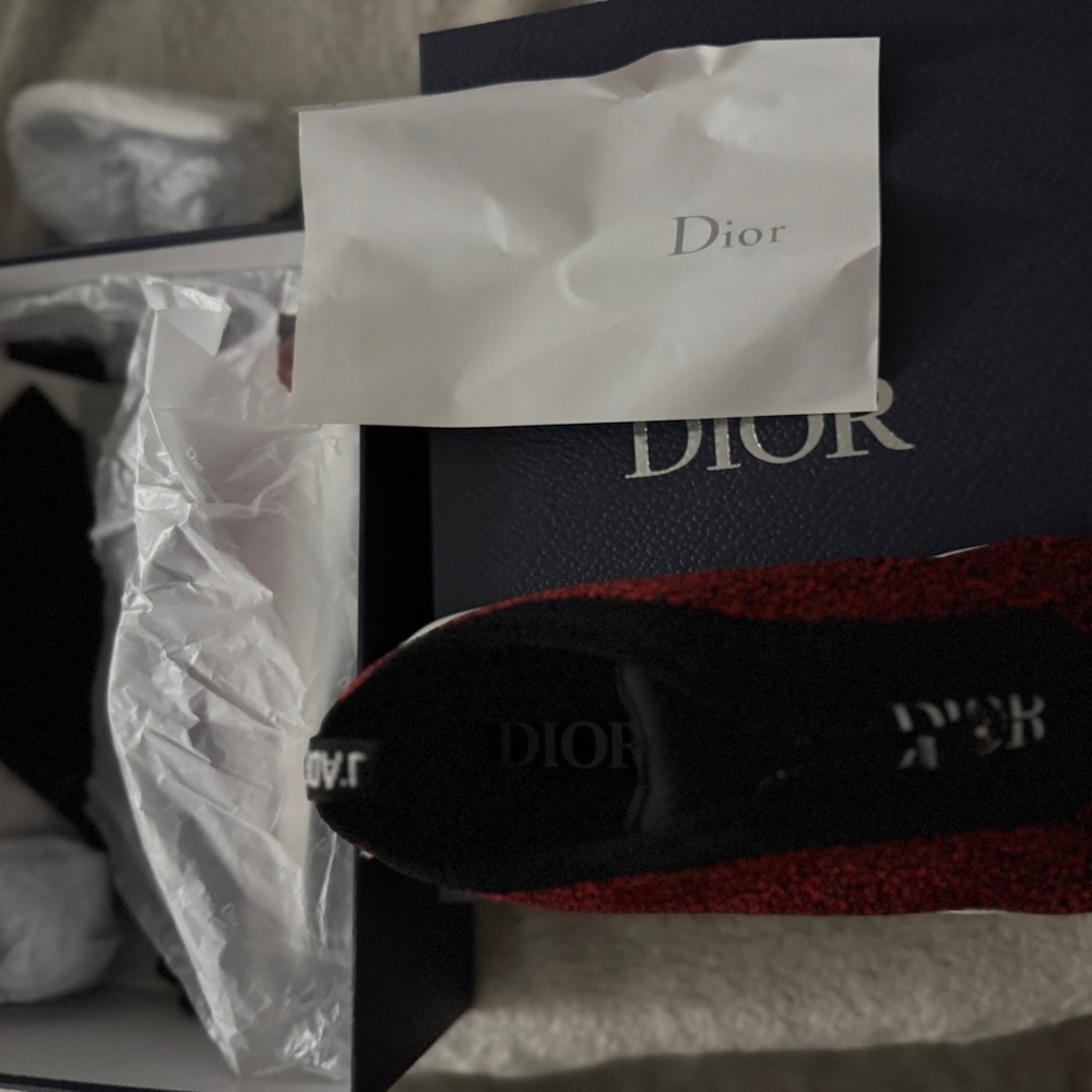 Dior Red and Black Elegant Footwear